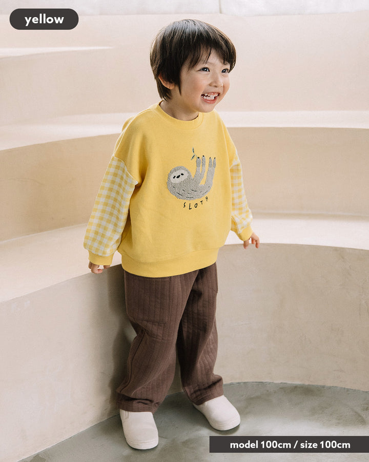 【新色追加】[t.] サガラ 刺繍 切替 トレーナー