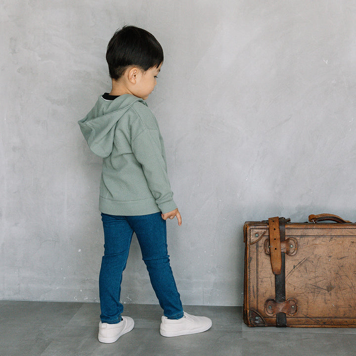 【SALE】[t.] ワッフル 長袖 ジップアップ パーカー