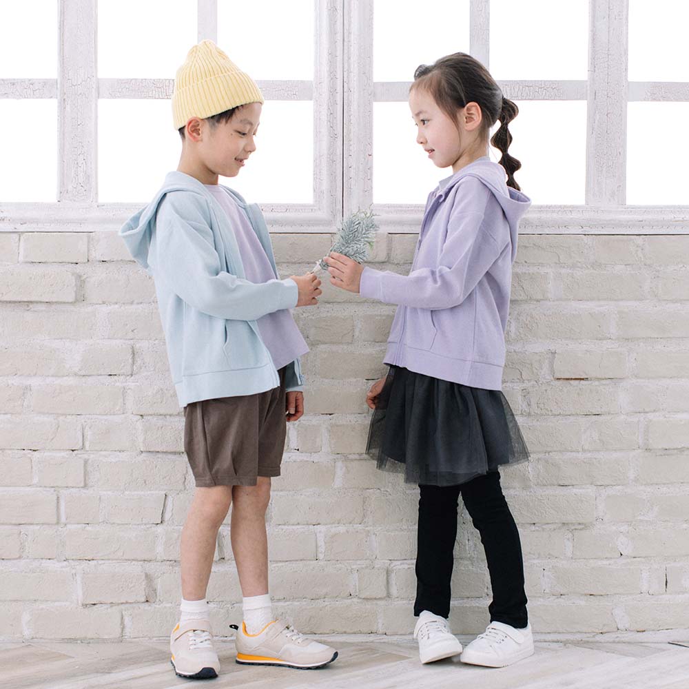 【SALE】[t.] ワッフル 長袖 ジップアップ パーカー