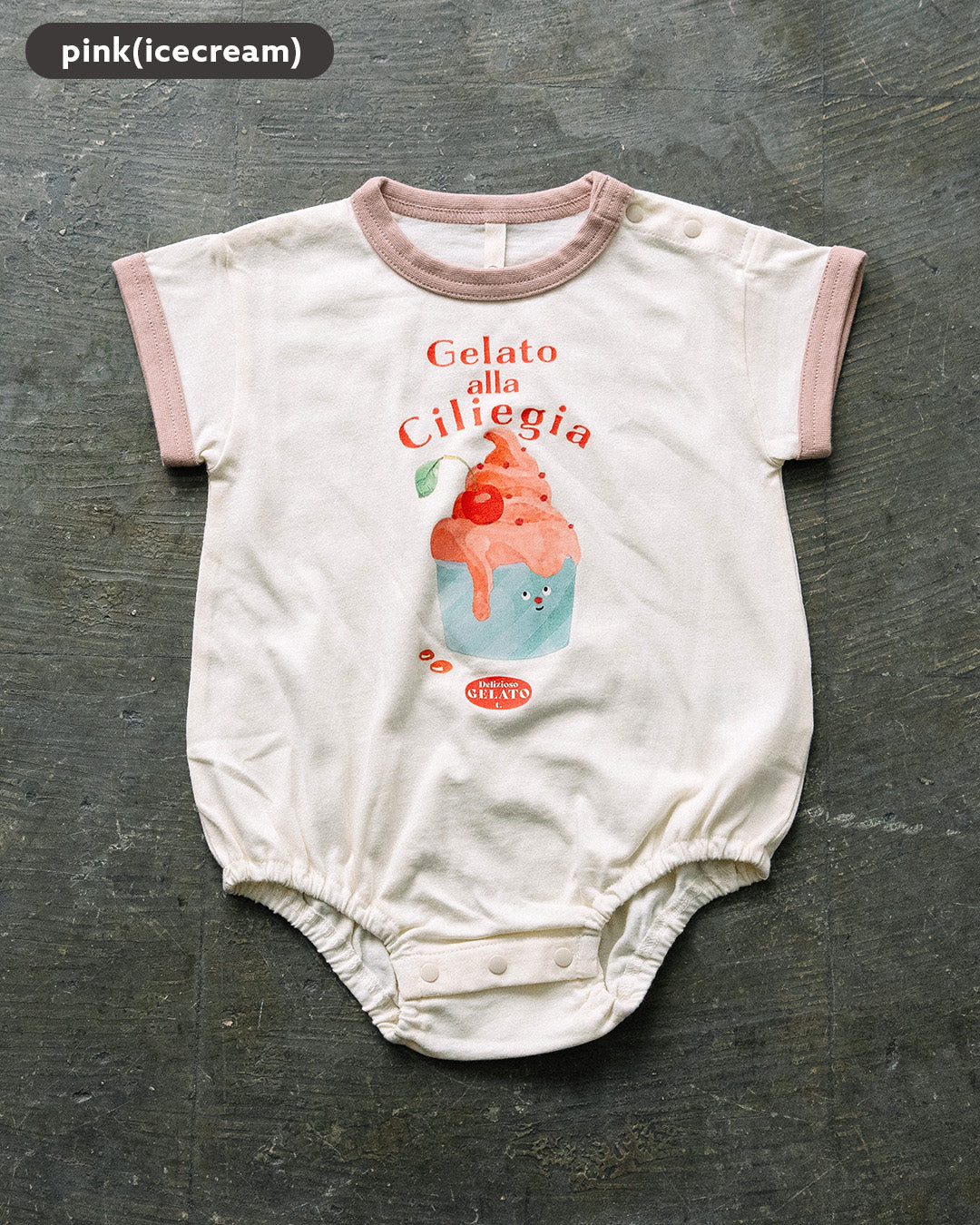 【新作】[t.] たべものプリントロンパース