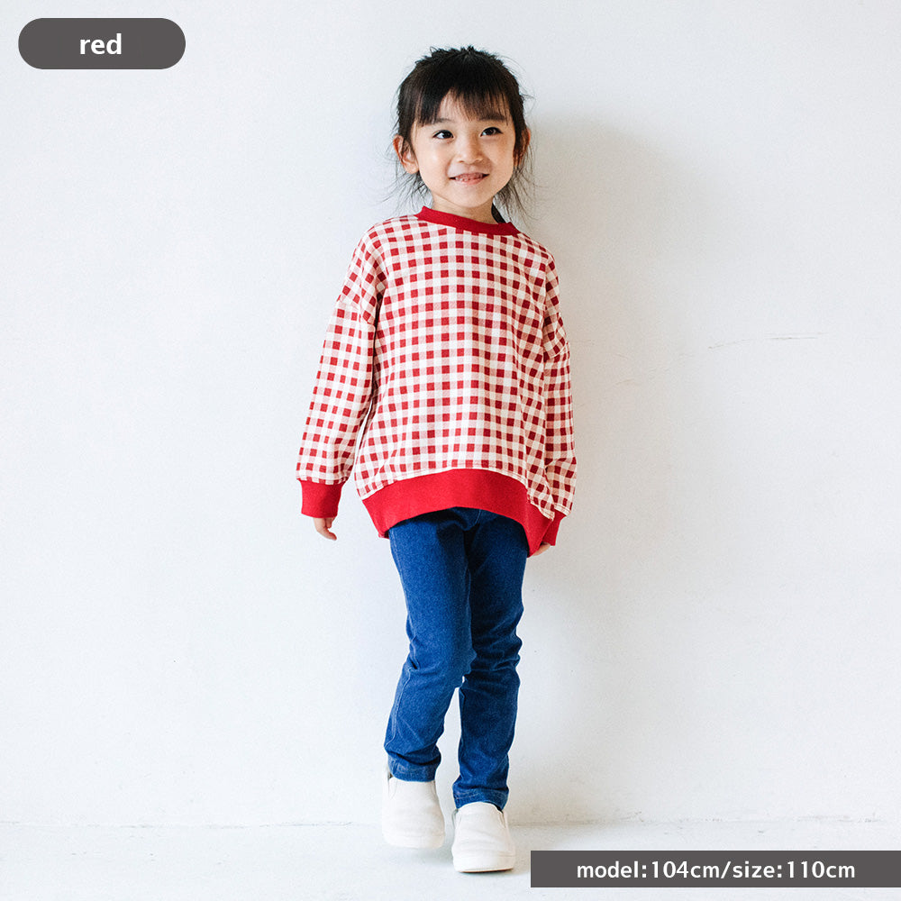 【新色追加】[t.] チェック柄 トレーナー