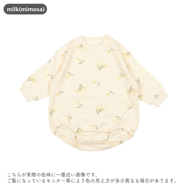 [t.] 総柄 裏毛 ロンパース