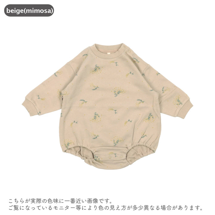 [t.] 総柄 裏毛 ロンパース