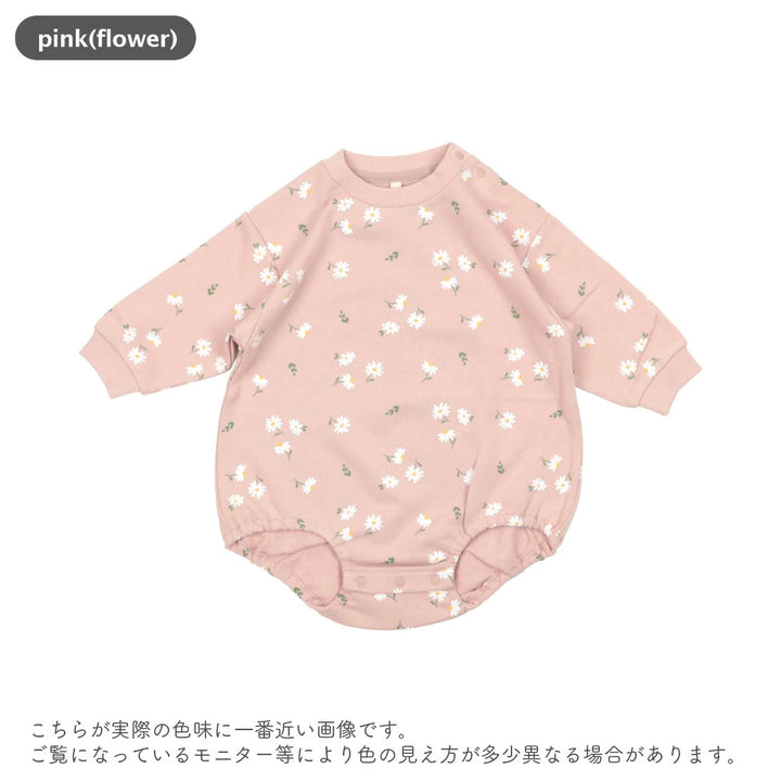 [t.] 総柄 裏毛 ロンパース