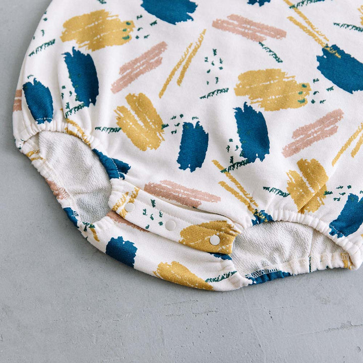 [t.] 総柄 裏毛 ロンパース