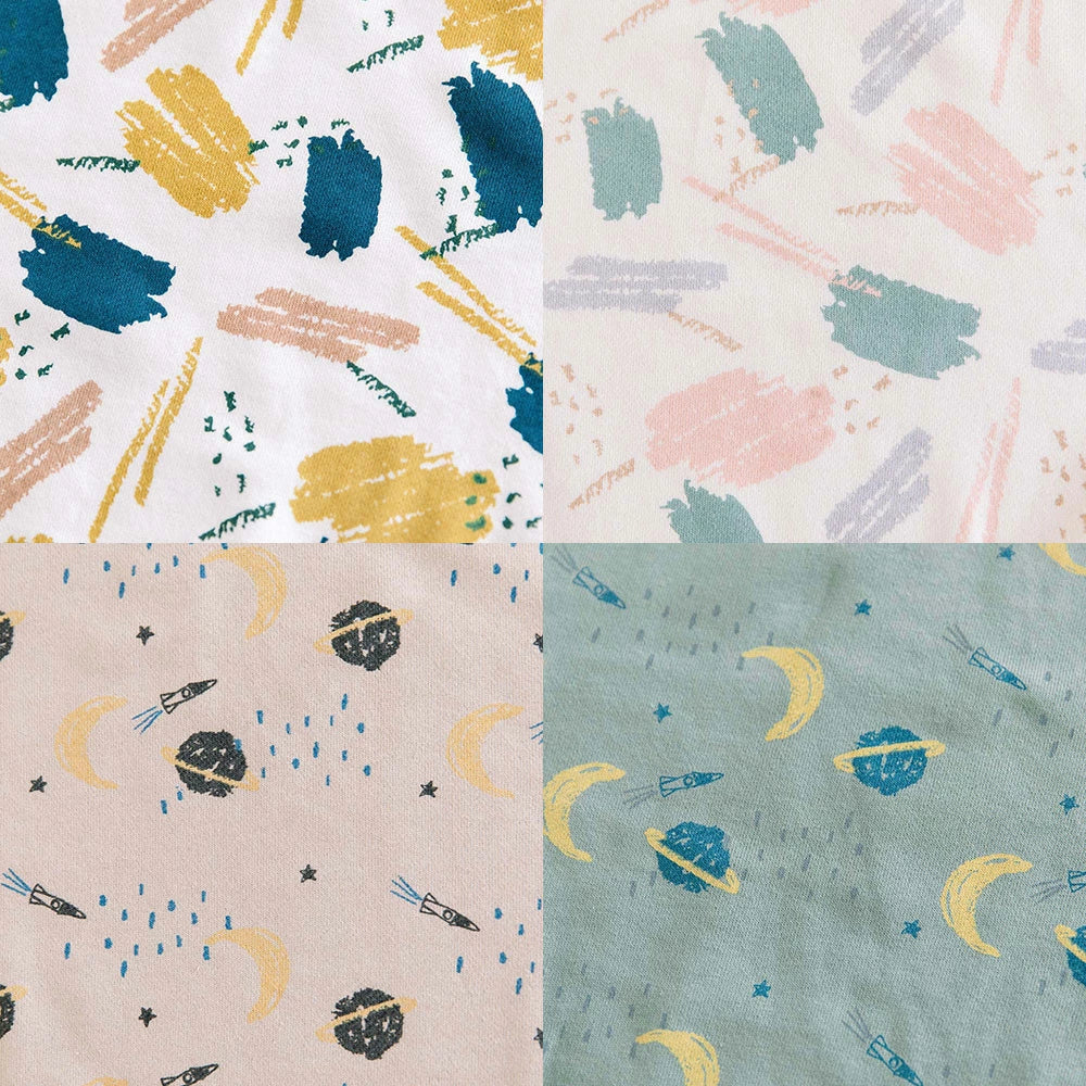 [t.] 総柄 裏毛 ロンパース