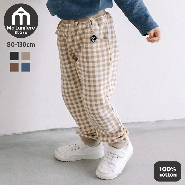 【SALE】 [t.] チェック柄 スウェット パンツ