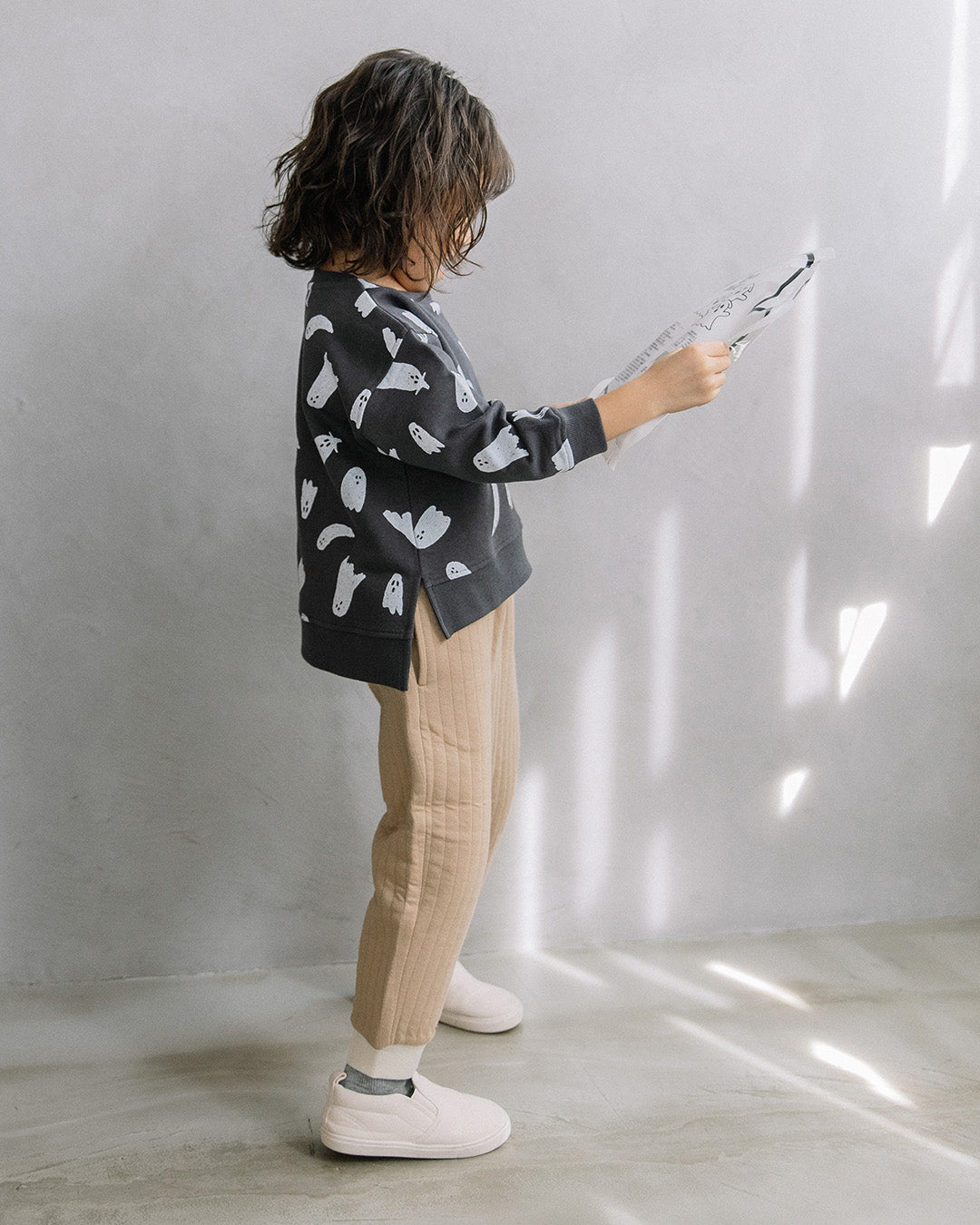 [t.] 裾リブ キルト パンツ