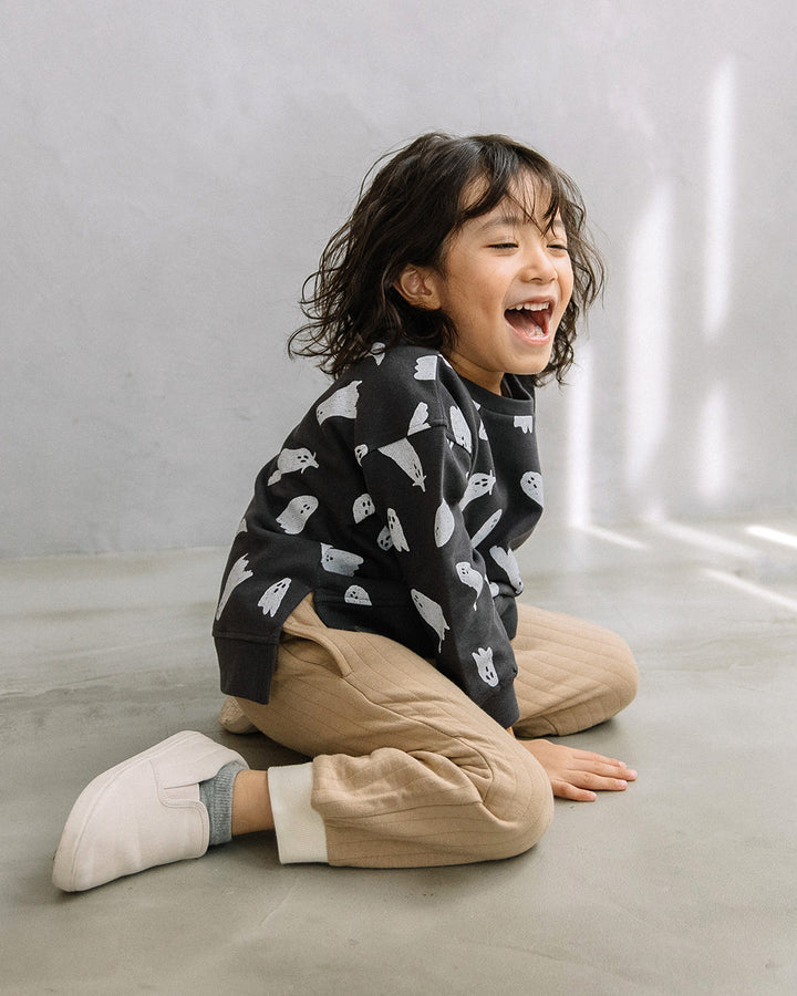 [t.] 裾リブ キルト パンツ