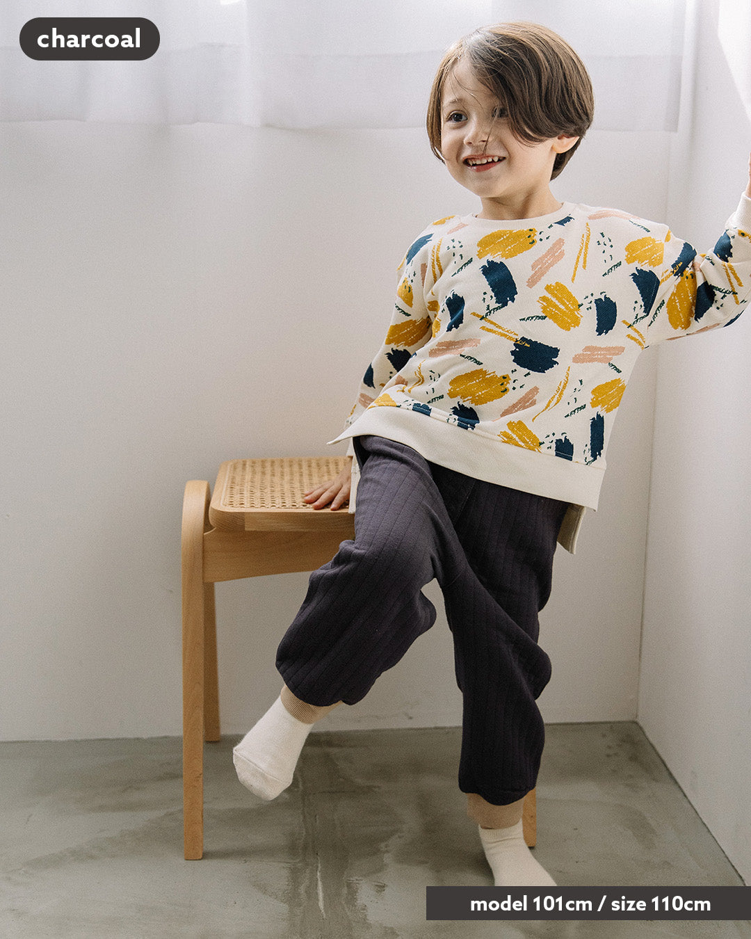 [t.] 裾リブ キルト パンツ