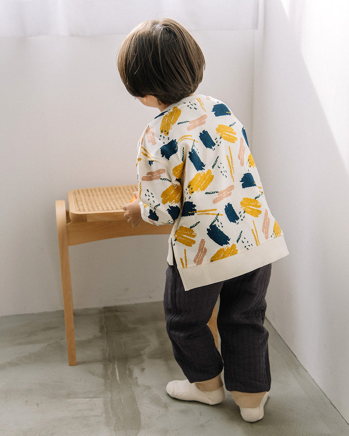 [t.] 裾リブ キルト パンツ