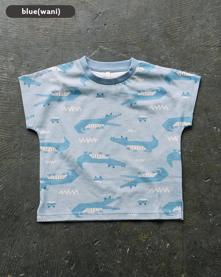 【TIMESALE】【新色追加】[t.] 総柄 ドルマン 半袖 Tシャツ