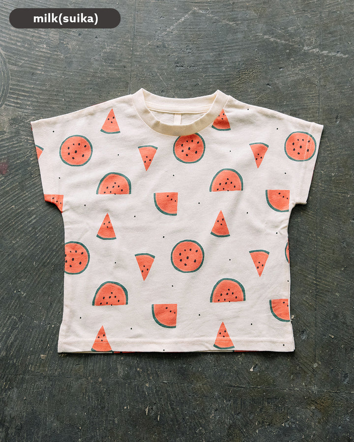 【TIMESALE】【新色追加】[t.] 総柄 ドルマン 半袖 Tシャツ