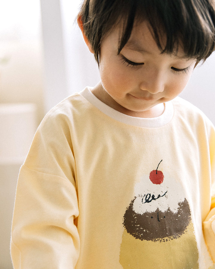 【新色先行販売】[t.] 袖リブ プリント長袖Tシャツ