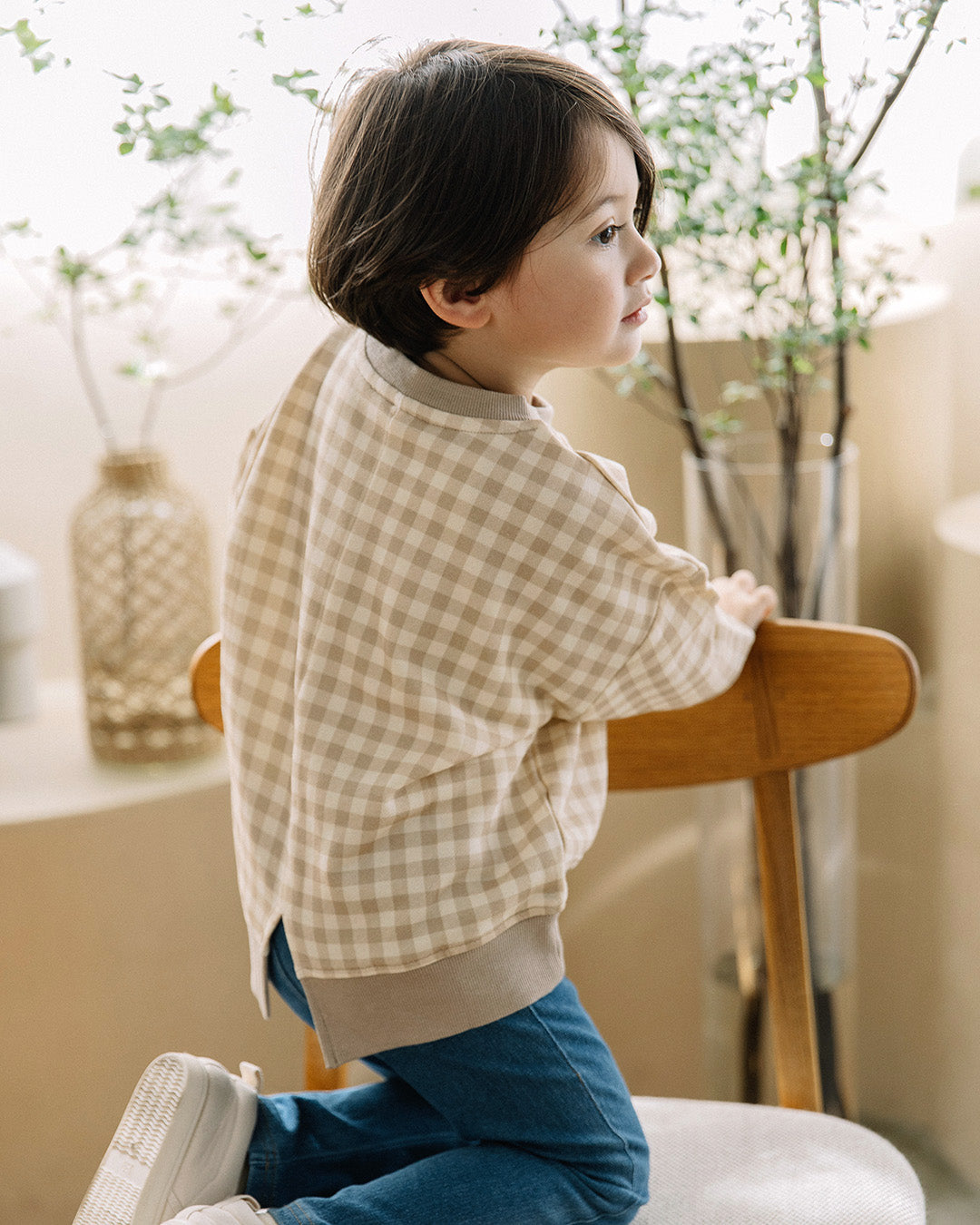 【新色追加】[t.] チェック柄 トレーナー