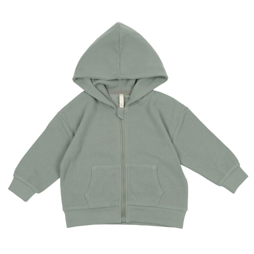 【SALE】[t.] ワッフル 長袖 ジップアップ パーカー