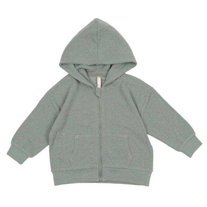 【SALE】[t.] ワッフル 長袖 ジップアップ パーカー