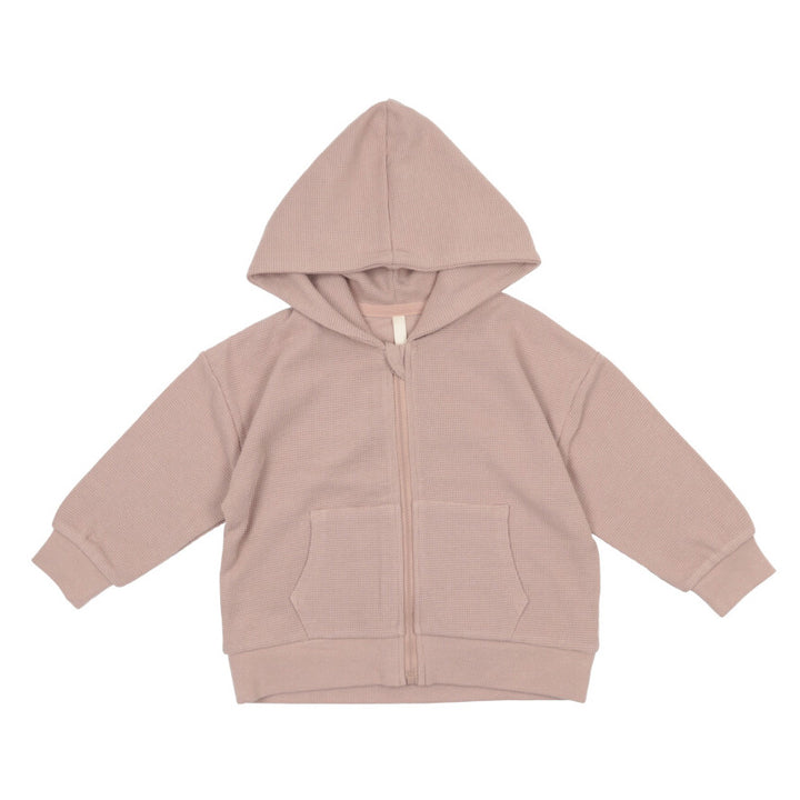 【SALE】[t.] ワッフル 長袖 ジップアップ パーカー